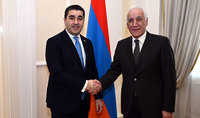 Le Président Vahagn Khatchatourian a reçu une délégation conduite par le Président du Parlement géorgien Shalva Papuashvili