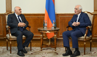 
Le Président Vahagn Khatchatourian a rencontré le Président de l'Union des fabricants et des hommes d'affaires d'Arménie Arsen Ghazaryan