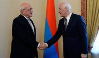 Le Président Vahagn Khatchatourian a reçu le Président de l'Union générale arménienne de bienfaisance Berj Sedrakian