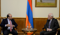 Le Président Vahagn Khatchatourian a reçu le ministre du Travail et des Affaires sociales de la République d’Arménie, Narek Mkrtchyan