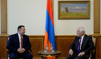 Le Président Vahagn Khatchatourian a rencontré le recteur de l'Université d'État d'Erevan, Hovhannes Hovhannisyan