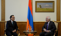 Le Président Vahagn Khatchatourian a eu un entretien d'adieu avec l'Ambassadeur du Brésil en Arménie