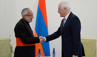 President Khachaturyan received the Catholicos-Patriarch of the House of Cilicia of the Armenian Catholic Church His Beatitude Rafaël Bedros Minassian