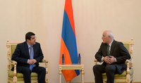 Le Président Vahagn Khatchatourian a rencontré le Président de la République d'Artsakh Arayik Harutyunyan