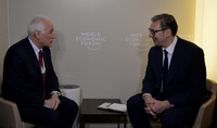 Le président Vahagn Khatchatourian a rencontré le président serbe Aleksandar Vučić dans le cadre de la conférence de Davos