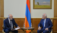 Le Président Vahagn Khatchatourian a rencontré Haykak Arshamyan, directeur du Fonds pan-arménien Hayastan