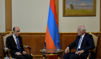 Le Président Vahagn Khatchatourian a reçu le ministre d'État de la République d'Artsakh Artak Beglaryan