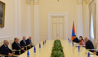 Le Président de la République Vahagn Khatchatourian a reçu la délégation de l'Eglise évangélique arménienne
