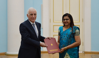 The newly appointed Ambassador of Sri Lanka presented her credentials to President Vahagn Khachaturian