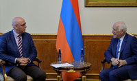 Le Président Vahagn Khatchatourian a reçu Bertrand Venard, recteur de l'Université française d'Arménie