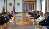 Le Président Vahagn Khatchatourian a reçu le Ministre des Sports de la Fédération de Russie Oleg Matytsin et le Ministre des Sports et du Tourisme de la République de Biélorussie Sergey Kovaltchuk