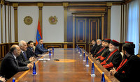 Le Président Vahagn Khatchatourian a reçu les délégués de l'Eglise assyrienne de l'Orient