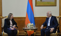 Le Président Vahagn Khatchatourian a eu une réunion d'adieu avec l'Ambassadrice des Etats-Unis en Arménie, Lynne Tracy