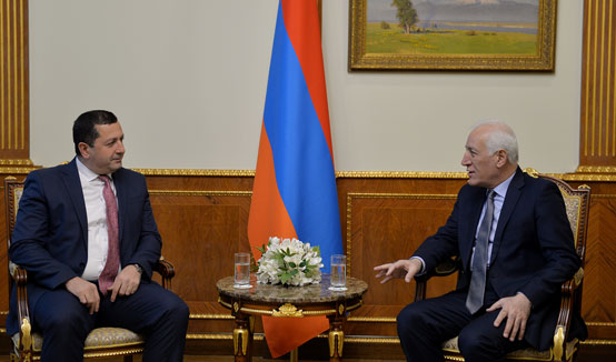President Vahagn Khachaturyan received YSU Rector Hovhannes Hovhannisyan
