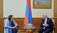 Le Président Vahagn Khatchatourian a reçu l'Ambassadrice de Finlande en Arménie Kirsti Narinen
