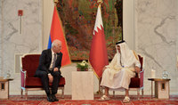Le Président Vahagn Khatchatourian a rencontré l'Émir de l'État du Qatar cheikh Tamim ben Hamad Al Thani