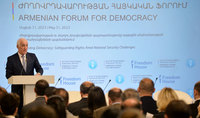 Президент Ваагн Хачатурян выступил на открытии Армянского форума демократии