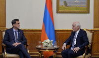 Le président Vahagn Khatchatourian a reçu l'ambassadeur d'Argentine en Arménie Mariano Vergara