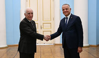 Vassilis Maragos, ambassadeur extraordinaire et plénipotentiaire, chef de la délégation de l'Union européenne en Arménie, a présenté ses lettres de créance au président Vahagn Khatchatourian