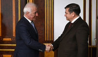 President Vahagn Khachaturyan receives Mati Raidma, head of the Estonia-Armenia friendship group of the Estonian Parliament