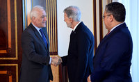 President Vahagn Khachaturyan receives the President of the Delegation of Israelite Associations of Argentina Jorge Knoblovits