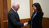 President Vahagn Khachaturyan receives the representative of UNICEF in Armenia, Christine Weigand