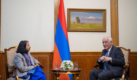 Le président Vahagn Khatchatourian a reçu l'ambassadrice de l'Inde en Arménie, Nilakshi Saha Sinha