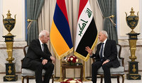 Les présidents Vahagn Khatchatourian et Abdel Latif Rachid se sont rencontrés à la résidence présidentielle d'Irak
