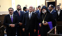 
Президент Ваагн Хачатурян посетил армянскую церковь в пригороде Айнкава в Эрбиле