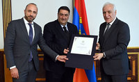 Vahagn Khachaturyan received Sergey Khachatryan, Executive Director of Yerevan Brandy Factory, and Ara Grigoryan, Executive Director of Pernod Ricard Eastern Europe
