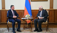Le président Vahagn Khatchatourian a reçu le ministre de l'administration territoriale et des infrastructures, Gnel Sanosyan