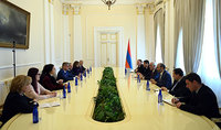 President Vahagn Khachaturyan received the delegation led by Nils Ušakovs, Co-Chair of the EU-Armenia Parliamentary Partnership Committee