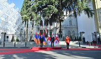 
The welcoming ceremony was held for President Vahagn Khachaturyan, who arrived in Tbilisi on an official visit