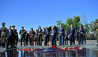 On the Victory and Peace Day President Vahagn Khachaturyan visited the Victory Park