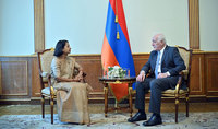 Նախագահ Վահագն Խաչատուրյանն ընդունել է Հայաստանում Հնդկաստանի դեսպան Նիլակշի Սահա Սինհային
