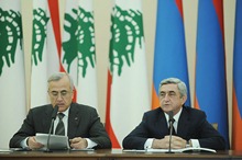 Совместная пресс-конференция Президента Сержа Саргсяна и Президента Республики Ливан Мишель Сулейман
