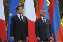 Выступление Президента РА Сержа Саргсяна на площади Франции по случаю открытия скульптуры Родена