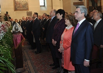 President Serzh Sargsyan attended a special Easter mass at the Holy See of Echmiadzin