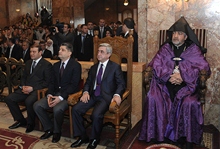 Серж Саргсян присутствовал на Святой литургии Пасхального Сочельника