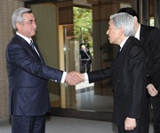 Serzh Sargsyan met in Tokyo with the Emperor of Japan Akihito