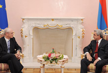 Նախագահ Սերժ Սարգսյանն ընդունել է Եվրոպական խորհրդի նախագահ Հերման վան Ռոմպոյին
