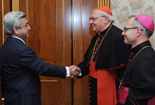 Президент Серж Саргсян принял кардинала Леонардо Сандри
