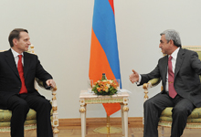 Serzh Sargsyan received the Chairman of the Federal Assembly of the State Duma of the RF Sergei Naryshkin and his delegation