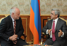 Президент Серж Саргсян провел прощальную встречу с Послом Литовской Республики в Республике Армения Гедрюсом Апуокасом
