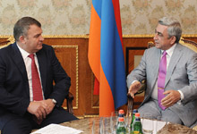 President Serzh Sargsyan received the RF Minister of Defense Anatoly Serdyukov