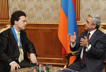 President Serzh Sargsyan received the world famous pianist Evgeni Kisin