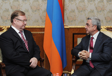 Նախագահ Սերժ Սարգսյանն ընդունել է ՌԴ հաշվիչ պալատի նախագահ Սերգեյ Ստեպաշինին