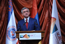 Президент Серж Саргсян выступил по случаю проведения 87-го общего собрания АОБС