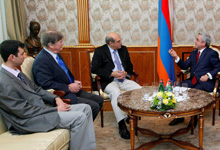 President Serzh Sargsyan received the Noble Prize winners Tim Hunt and Martin Chalfie