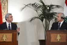 In the framework of his official visit to Lebanon, President Serzh Sargsyan met with President Michel Suleiman